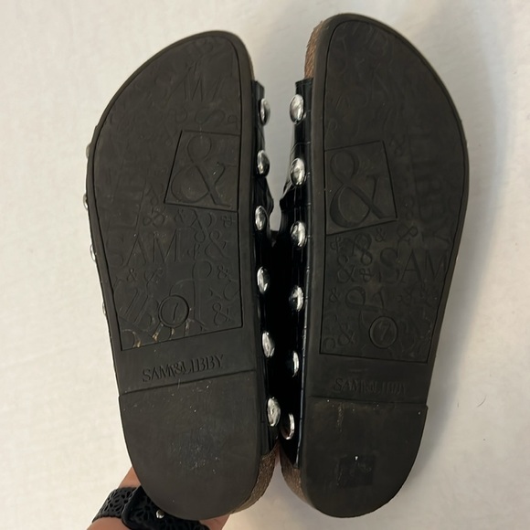 Sam & Libby Black Slide Sandals 7 - Picture 12 of 16